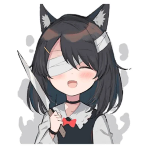 Telegram Sticker «Black cat Eve» 🔪