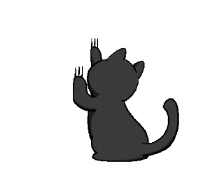 Эмодзи Black Cat Misty 🐾