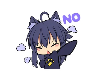 Black Cat Momo emoji 🙅‍♀️