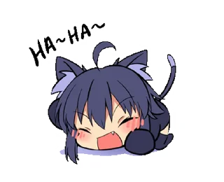 Black Cat Momo emoji 😹