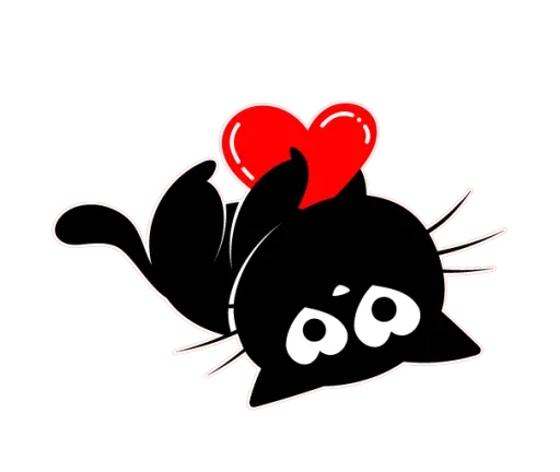 Чёрный котик emoji ❤️