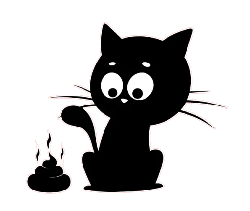 Чёрный котик emoji 💩