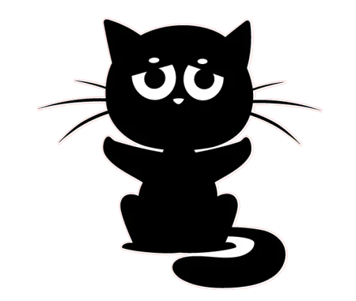 Telegram stiker «Чёрный котик» 🤗