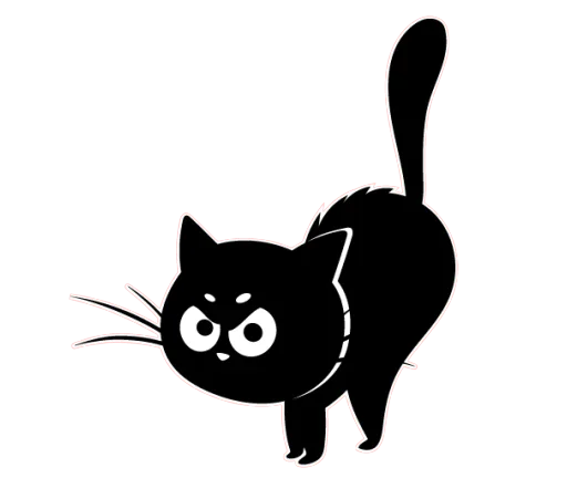 Стікер Telegram «Чёрный котик» 😠