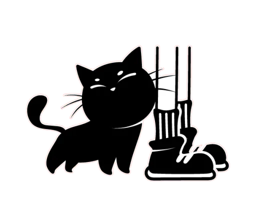 Telegram stiker «Чёрный котик» 😻