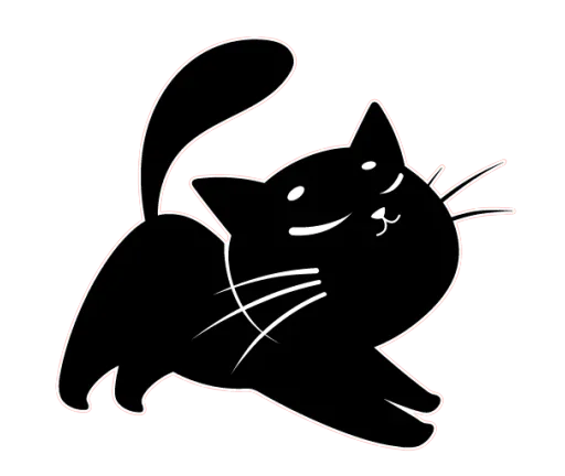 Чёрный котик stiker 😤