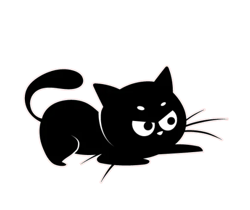 Стикер Telegram «Чёрный котик» 👀