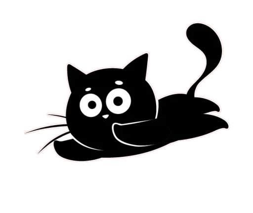 Чёрный котик stiker ☺️