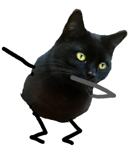 Стикеры телеграм Black Cat