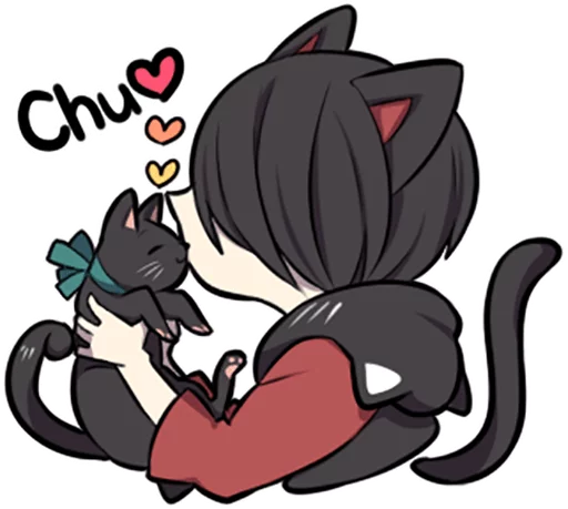 Telegram Sticker «Black Kitten» 😘