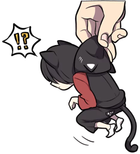 Telegram Sticker «Black Kitten» ⁉
