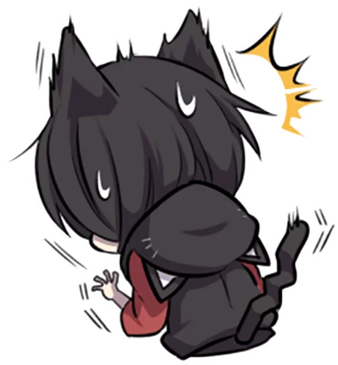 Telegram Sticker «Black Kitten» 😰