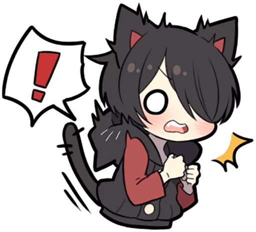 Telegram stiker «Black Kitten» ❗