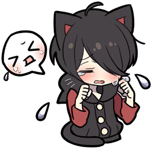 Telegram stiker «Black Kitten» 😭