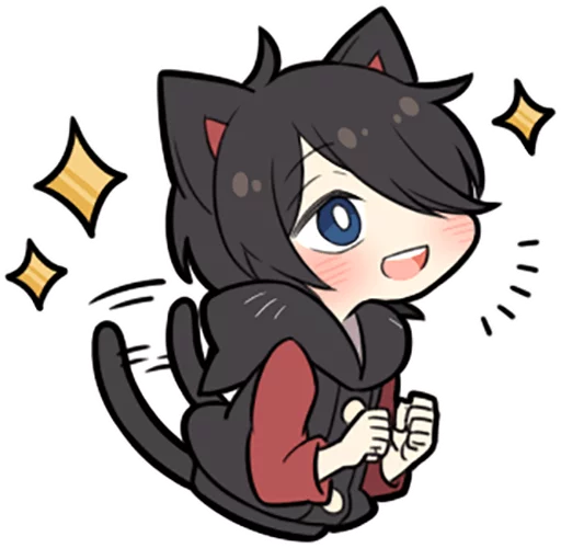 Telegram Sticker «Black Kitten» ✨