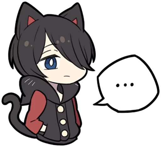 Telegram Sticker «Black Kitten» 😐