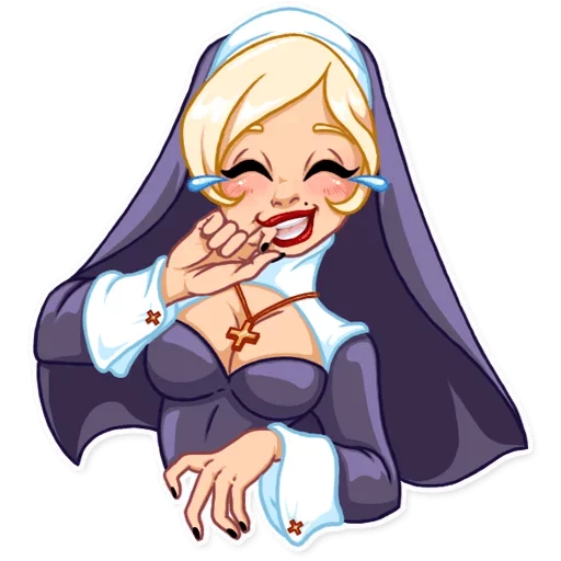 Стікер Telegram «Naughty Nun» 😂