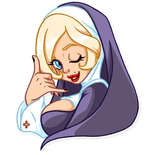 Стікер Telegram «Naughty Nun» 🤙