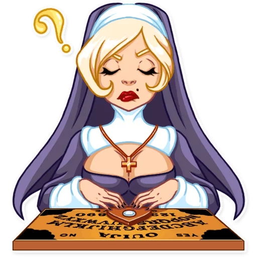 Telegram stiker «Naughty Nun» ❓