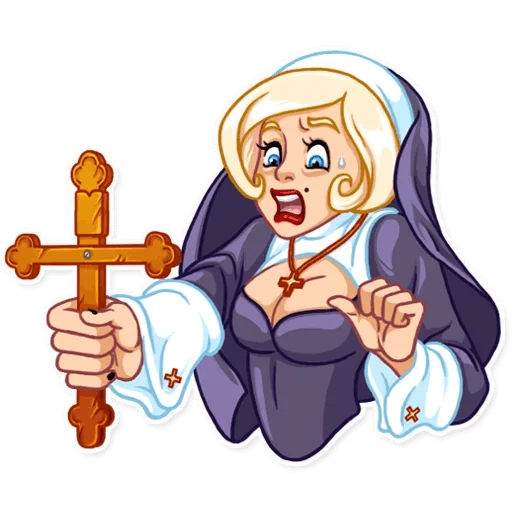 Стікер Telegram «Naughty Nun» 😧