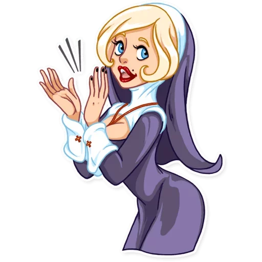 Стікер Telegram «Naughty Nun» 👏
