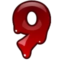 Емодзі Bloody Font Emoji 9️⃣