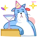 Blue Cat emoji 🥳