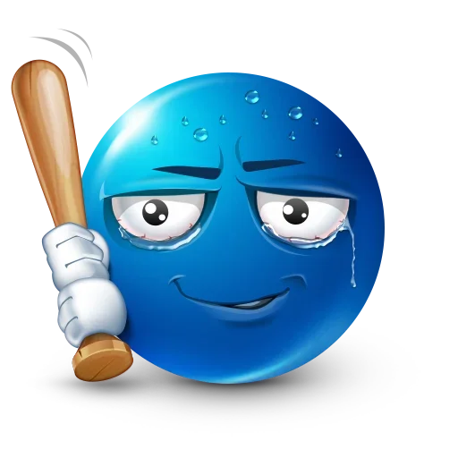 Стікер Telegram «Blue Emoji» 😅