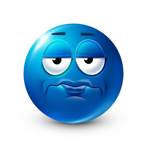 Telegram Sticker «Blue Emoji» 😐