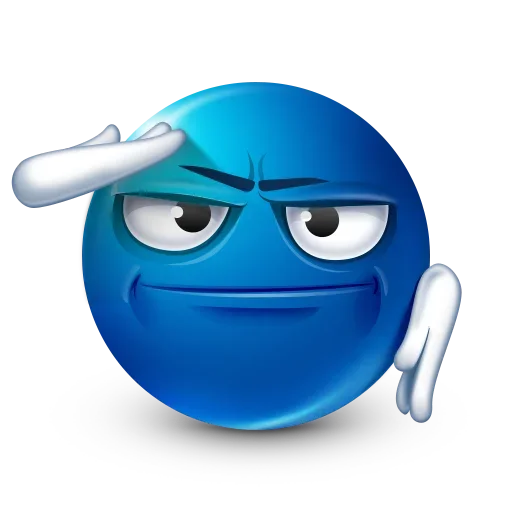 Стікер Blue Emoji 🫡
