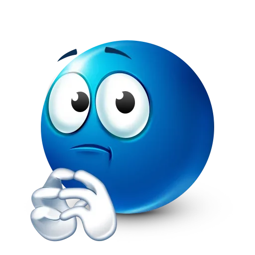 Telegram Sticker «Blue Emoji» 😕