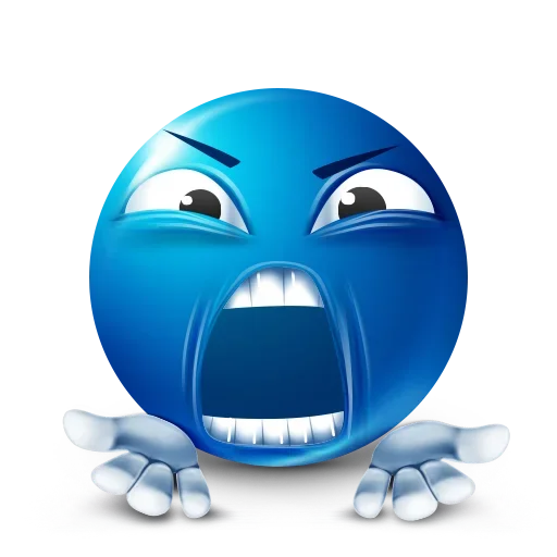 Стікер Telegram «Blue Emoji» 😠