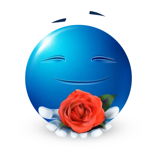 Стікер Blue Emoji 🌹
