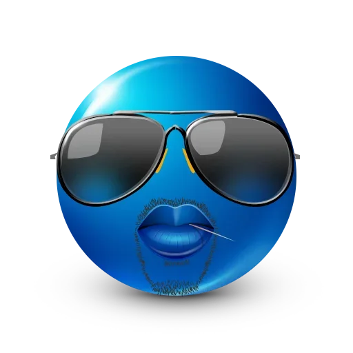 Стікер Blue Emoji 😎