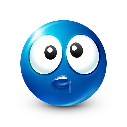 Стікер Telegram «Blue Emoji» 🤤