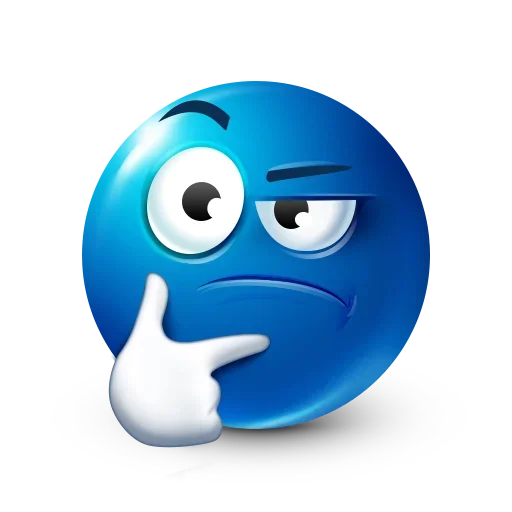 Стікер Telegram «Blue Emoji» 🤔
