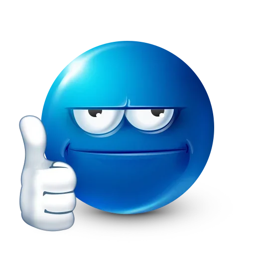Стікер Blue Emoji 😑