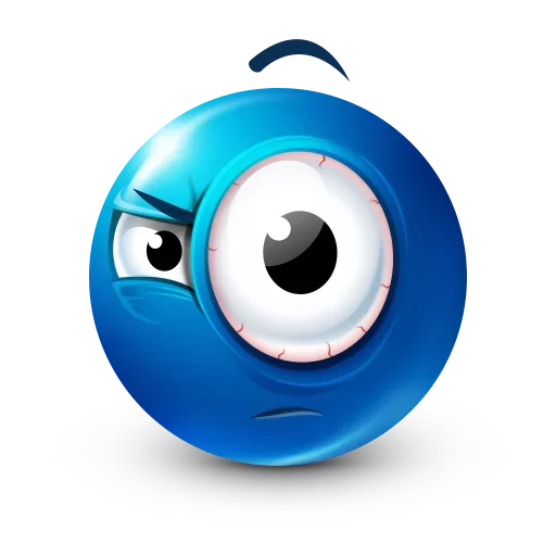Blue Emoji sticker 🤨