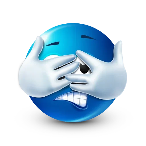 Стікер Blue Emoji 🫣