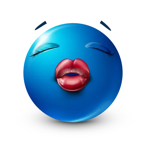 Стікер Telegram «Blue Emoji» 💋