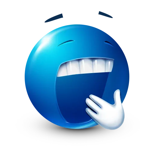 Telegram Sticker «Blue Emoji» 🥱