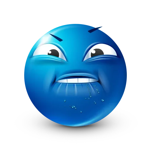 Стікер Telegram «Blue Emoji» 😣