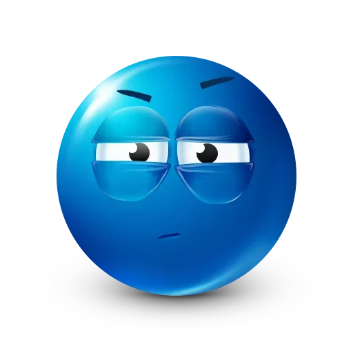 Blue Emoji sticker 😑