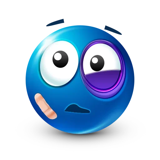 Blue Emoji stiker 🤕