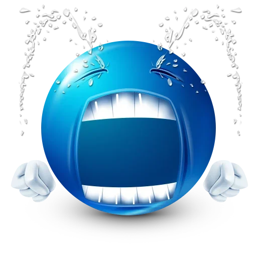 Telegram Sticker «Blue Emoji» 😭