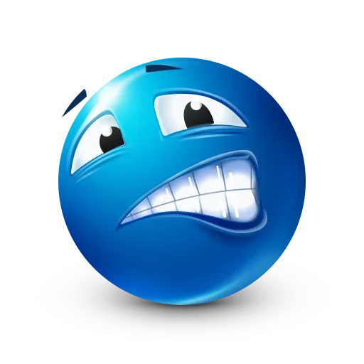 Blue Emoji stiker 😣