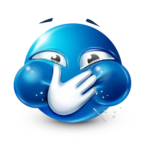 Blue Emoji stiker 🤭