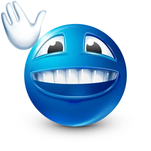 Blue Emoji stiker 😁