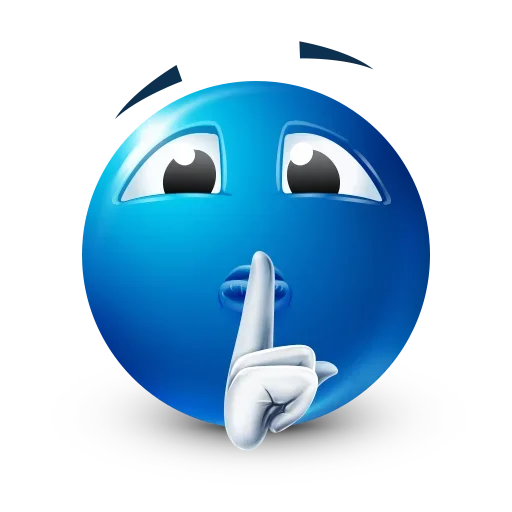 Стікер Telegram «Blue Emoji» 🤫