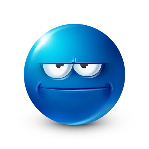 Telegram Sticker «Blue Emoji» 😑